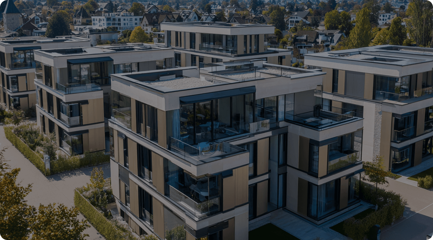 Modern apartment buildings